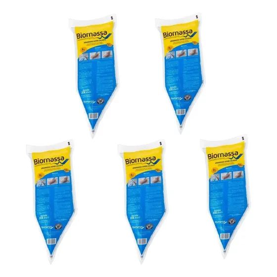 Kit 5 Bisnaga Argamassa Polimerica 3kg Biomassa