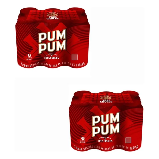 Cerveza Tres Cruces Pum Pum 473 Ml Lata Grande, Van 12 Latas