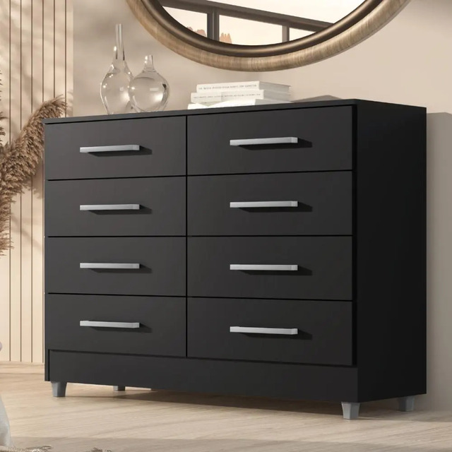 Cômoda 8 Gavetas Raissa Para Quarto Com Pés