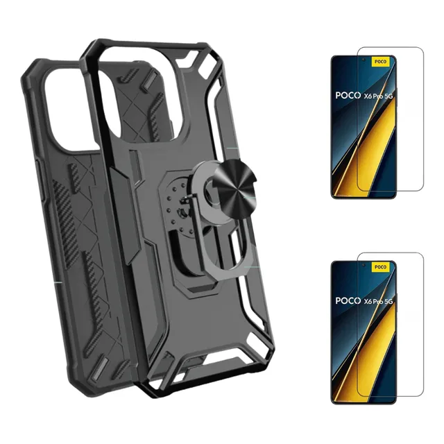 Case Bumper Para Xiaomi Poco X6 Pro + 2 Micas/ Funda 2 Pieza