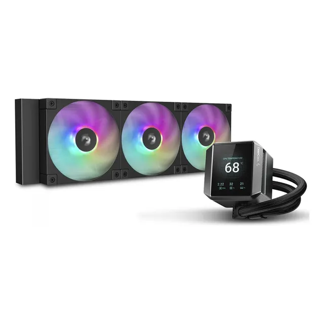 Enfriador de agua Deepcool Mystique 360 mm Lx750 Argb con pantalla LCD