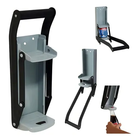 Amassador De Lata Manual Até 475ml  Para Reciclagem De Latinha De Alumínio, Econômico E Fácil De Usar #amassador #cerveja #refrigerante #churrasco Cinza Claro