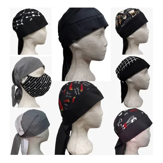 Bandanas Gorros De Chef En Drill  Estampados Cocina