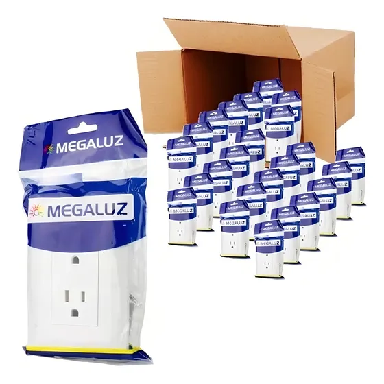 50 Pzas Enchufe Blanco Contacto/receptáculo Estilo Americano