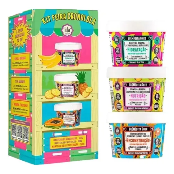 Cronograma Capilar Bemdita Ghee Lola Cosmetics 3 Itens