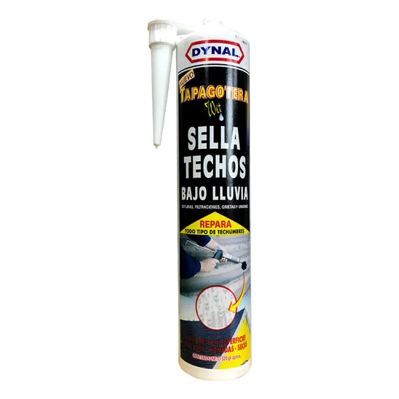 Tapagoteras Bajo La Lluvia Wet Cartucho Sella Techos Dynal Negro