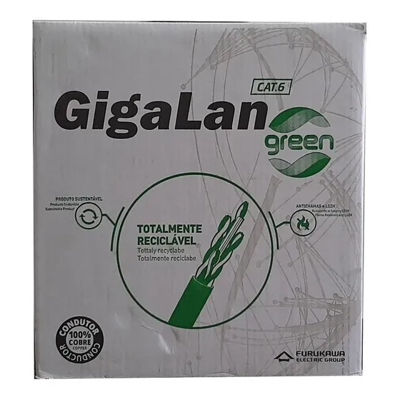 Caixa De Rede Cat6 Furukawa Gigalan 23awgx4p Verde 100 Mts