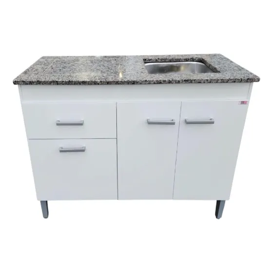 Mesada De Granito Recorte Con Pileta Derecha + Mueble  