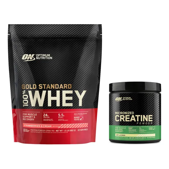 Combo Creatina 300g + Proteina Wgs 1.5 Lb Optimum Nutrition 