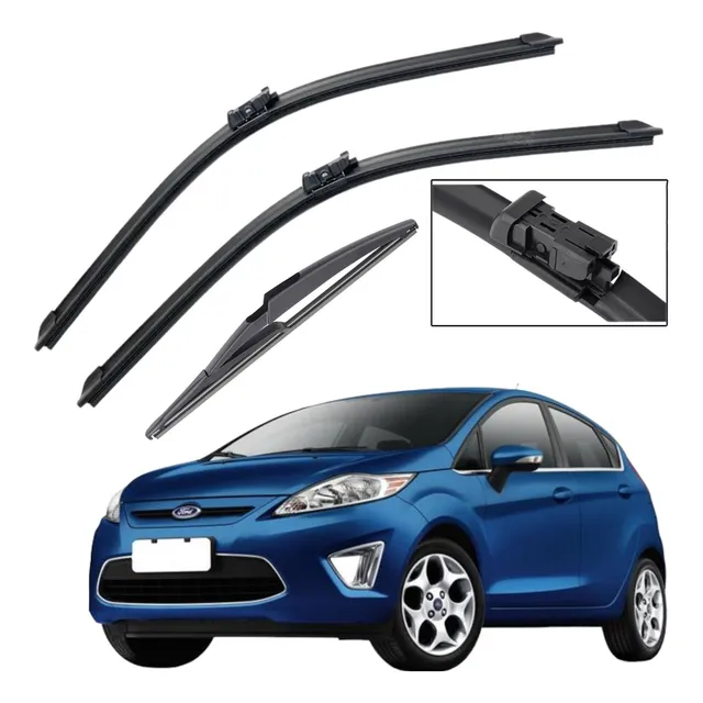 Kit Palhetas Limpador Parabrisa Chuva New Fiesta 2011 À 2019