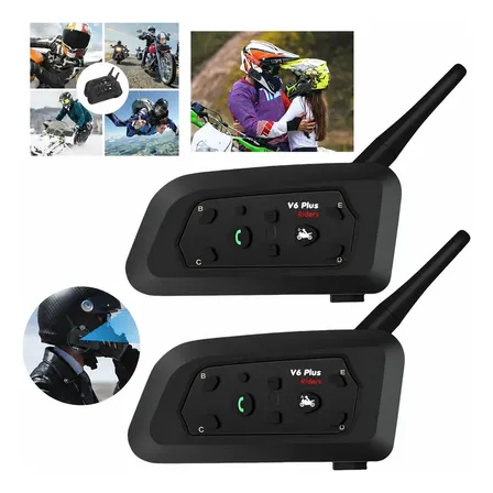 Intercomunicador Capacete V6 Plus 2 Unidades / Bluetooth 5.0