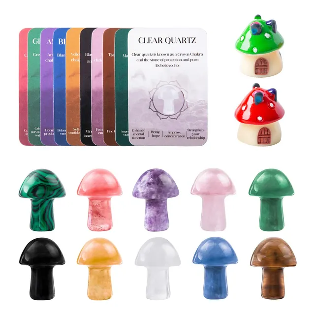 10 Piezas De Setas De Cristal Curativas Naturales De Equilib