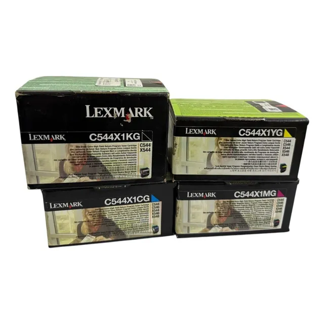 Pack Kit 4 Toner Lexmark C544x1kg,  C544x1mg, C544x1yg, Mg