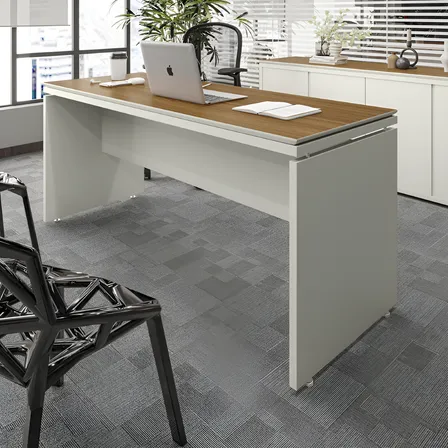 Mesa De Escritório 160cm Com Tampo Duplo Oslo Cor Fendi E Freijó