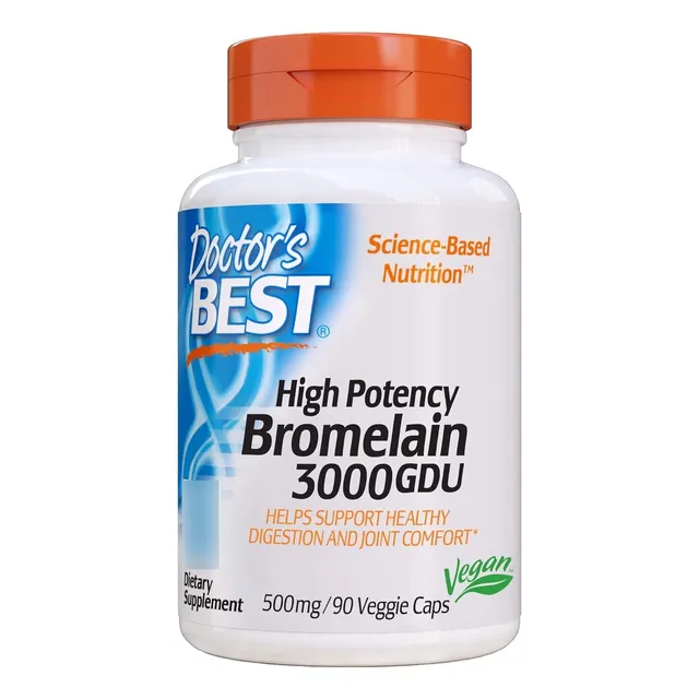 Doctor´s Best Bromelain 3000 Gdu 500 Mg Digestión 90 Cáps Sabor Sin Sabor