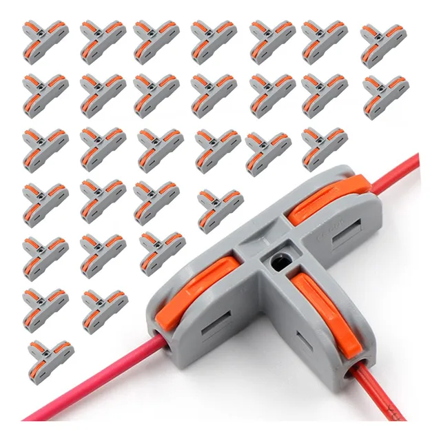 30 Pzs Conector Electrico Rapido En Forma De T Para Cableado
