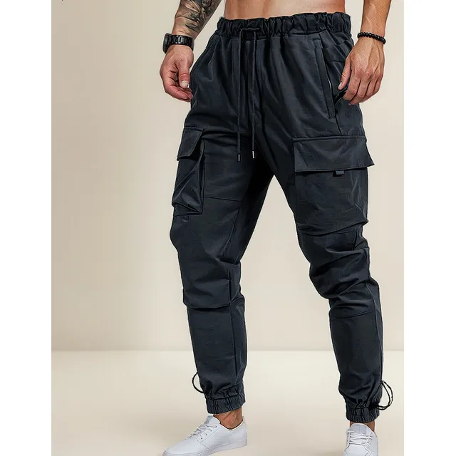 Pantalón Jogger Bolsa Cargo Jeans Tipo Táctico Hombre Casual