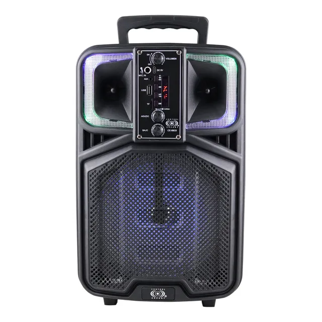 Bocina Amplificada De 8 Pulgadas Tws Usb Radio Fm 20w Color Negro
