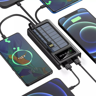 Power Bank Solar Recargable Portatil Con Luz 30000mah Power Bank Solar Recargable Portatil Con Luz 30000mah