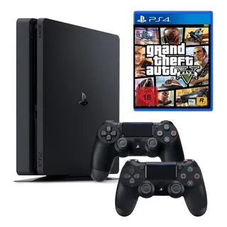 Sony Playstation 4 500gb Grand Theft Auto V Cor Preto Onyx Two Controllers Sony Playstation 4 500gb Grand Theft Auto V Cor Preto Onyx Two Controllers