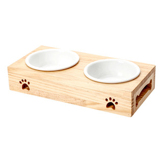 L Bamboo Pet Con Dibujos Animados De Doble Cuenco Para Masco L Bamboo Pet Con Dibujos Animados De Doble Cuenco Para Masco