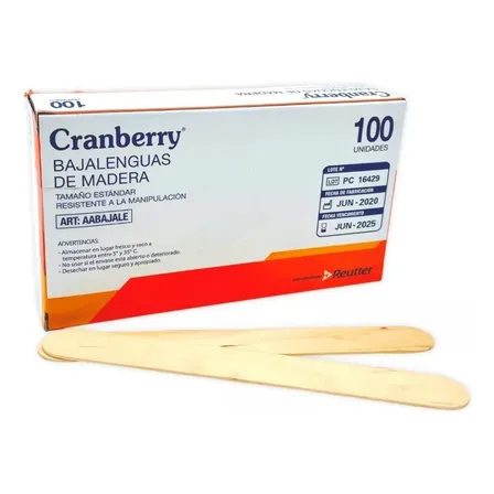 Bajalenguas De Madera Paleta Cranberry 100 Unidades