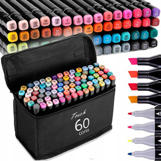 Kit 60 Canetas Canetinhas Para Colorir De Ponta Dupla Touch Kit 60 Canetas Canetinhas Para Colorir De Ponta Dupla Touch