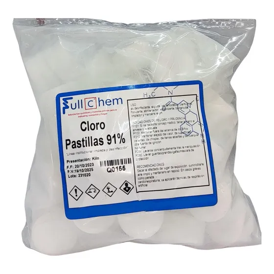 Cloro En Pastillas 91% (hipoclorito De Calcio) X 1 Kg