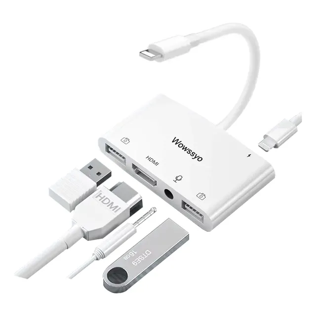 Adaptador Hdmi Otg Lightning Multipuertos Para iPhone / iPad