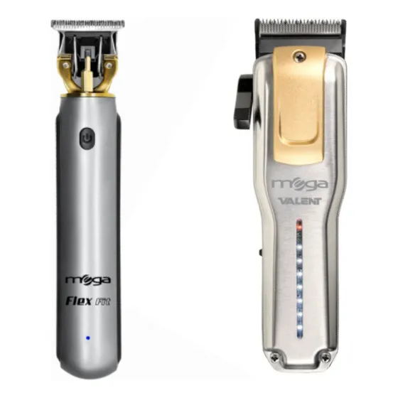 Máquina De Cabelo Flex Fit + Valent Corte E Acabamento Mega