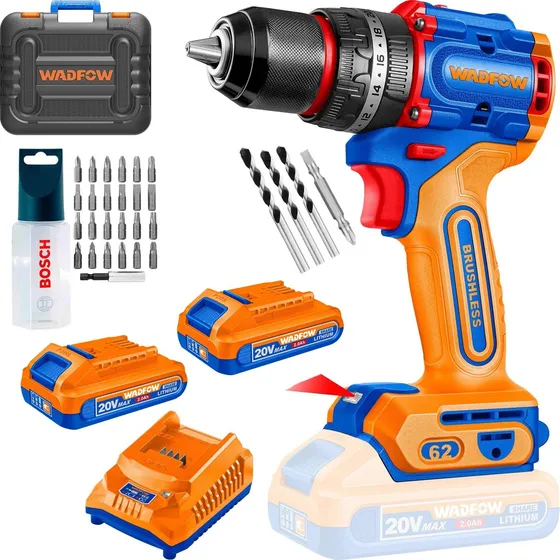 Taladro Percutor Inalambrico Brushless 20v 62nm + Kit Bosch