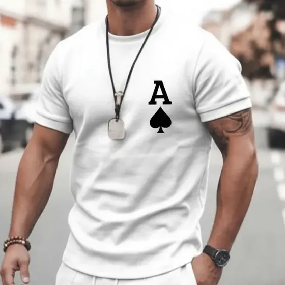 Conjunto Bermuda Moletom E Camiseta Algodão Cartas