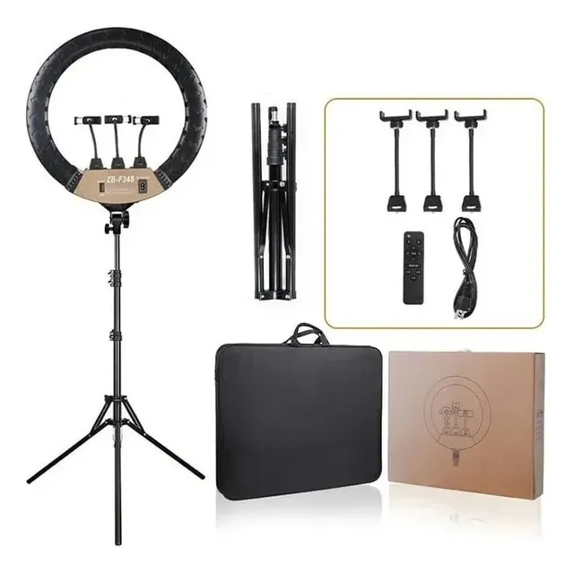 Aro De Luz Profesional 45cm Zb-f348 + Trípode 2.10m + Funda