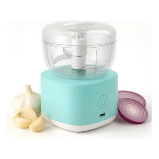 Mini Processador Elétrico Alimentos Triturador Alho Cebola Branco 127v