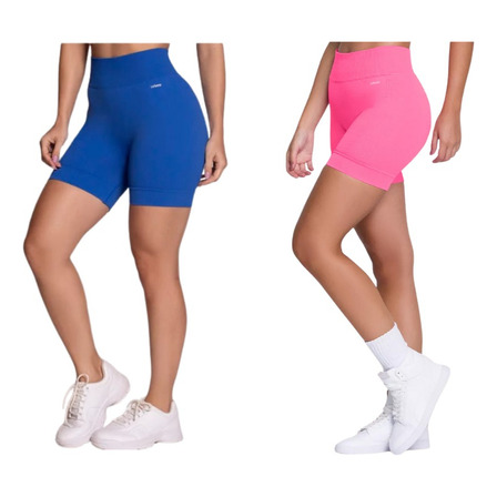 Kit 2 Shorts Selene Feminino Básico Sem Costura Fitness Kit 2 Shorts Selene Feminino Básico Sem Costura Fitness