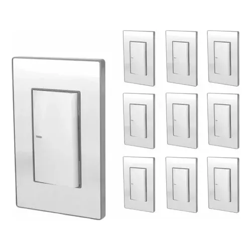 Kit De 10 Placas Acero Inox Apagador Escalera Linea Cordoba