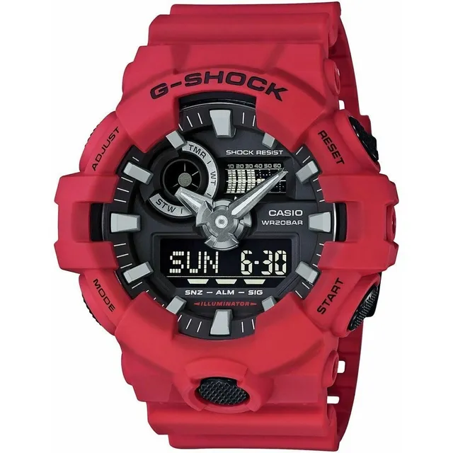 Reloj Casio G-shock Ga-700-4a Digital Rojo - Hombre Original