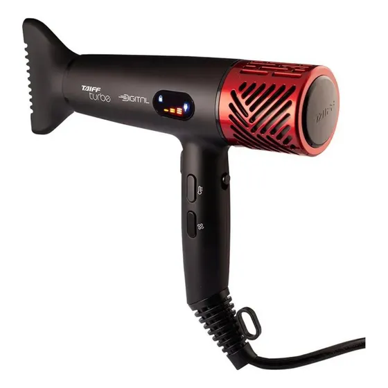 Secador de pelo profesional Taiff Turbe Digital 2400 W, color negro, 220 V
