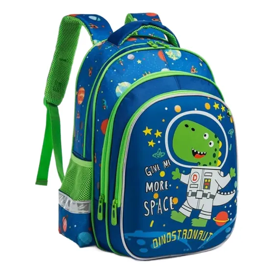 Bolso Escolar Grande Con Diseño Dinosaurio
