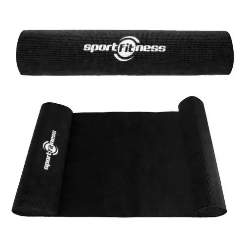 Colchoneta Yoga Mat Pilates Sportfitness 6mm Ejercicio + Cor Color Negro