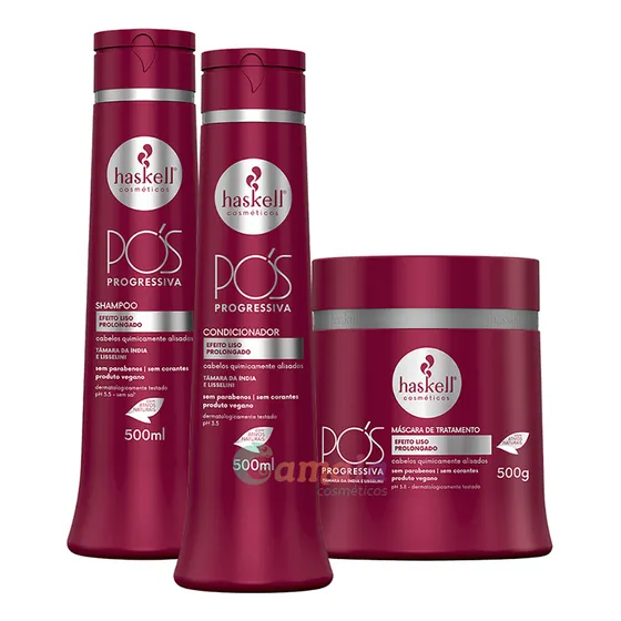 Kit Haskell Shampoo Cond Masc Pós Progressiva Tratamento 500