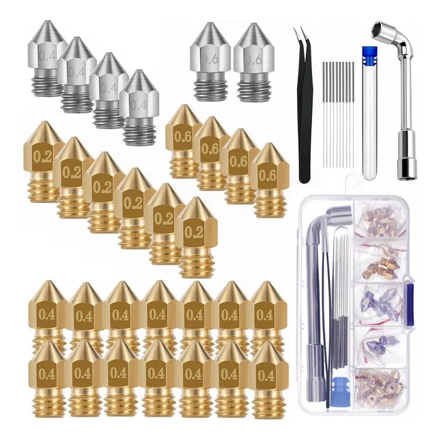 Kit De 30 Boquillas Nozzle Impresora 3d Mk8 0.2-0.6 Etc.