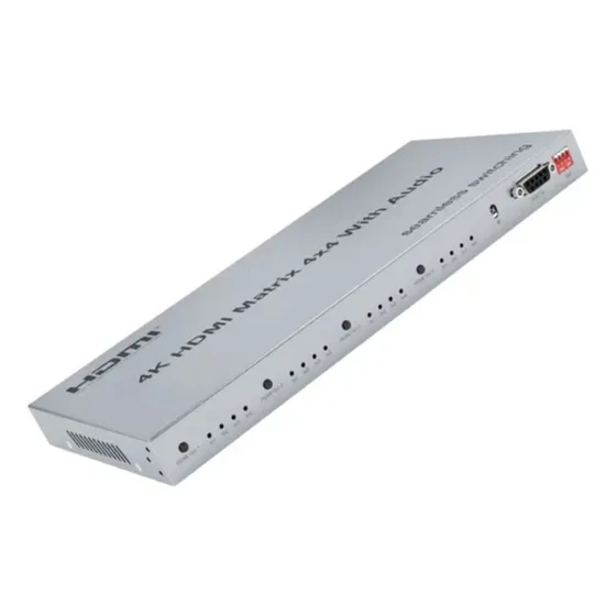 Matrix Hdmi 4x4 Com Saída De Áudio Óptico 4k 60hz Tomate
