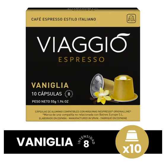 Cápsulas Café Viaggio Vainilla X10 U. Compatible Nespresso