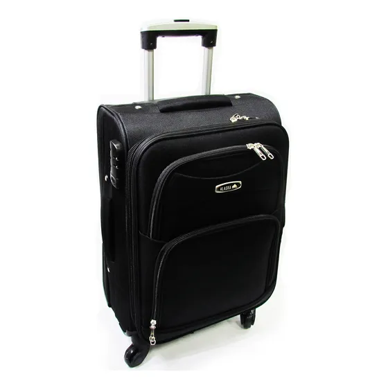 Valija De Tela Premium Con Fuelle 20 - Valijas Carry On Color Negro