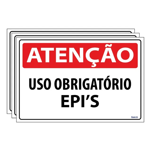 Combo 3 Placas Uso Obrigatório De Epi's - S-227/1 F9e