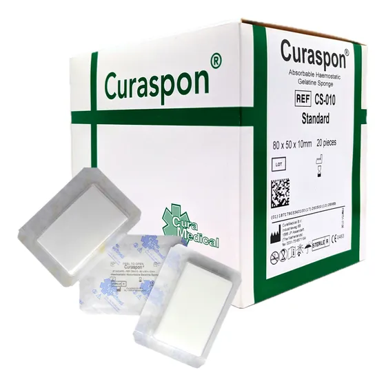 Esponja Hemostática Absorbible 80 X 50 X 10mm Caja Con 20 Pz