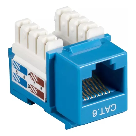 Conector Jack Coupler Rj45 Categoria Cat6 Azul Qnet