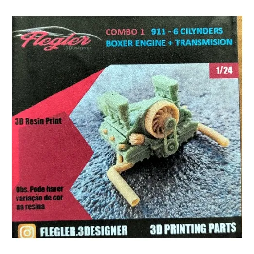 Miniatura Motor Porsche Combo1 1:24 Adaptar Kits Plasticos