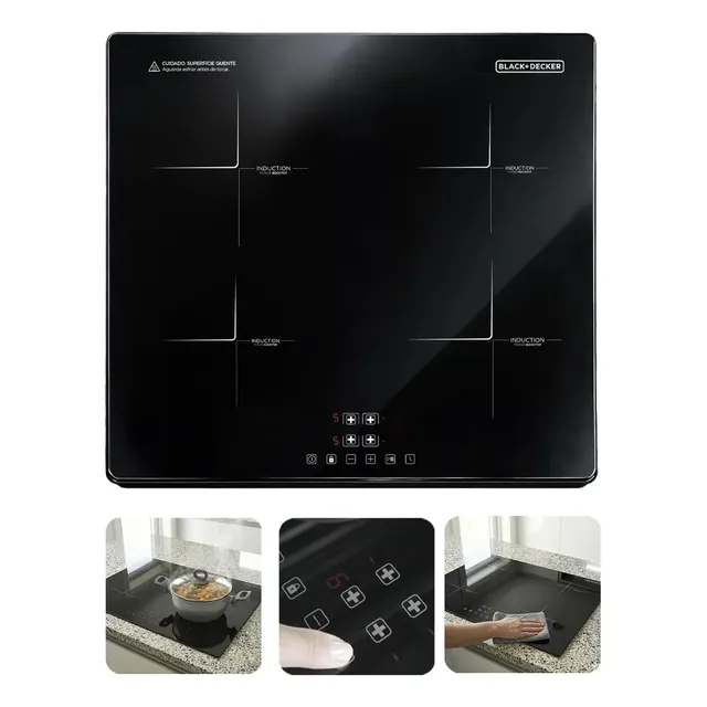 Cooktop de Indução Black+Decker 4 Bocas para Embutir com Power Booster